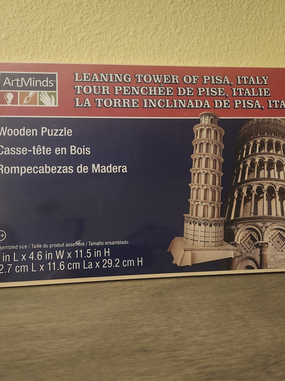 ArtMinds Leaning Tower of Pisa Wooden Puzzle - Natural Wood